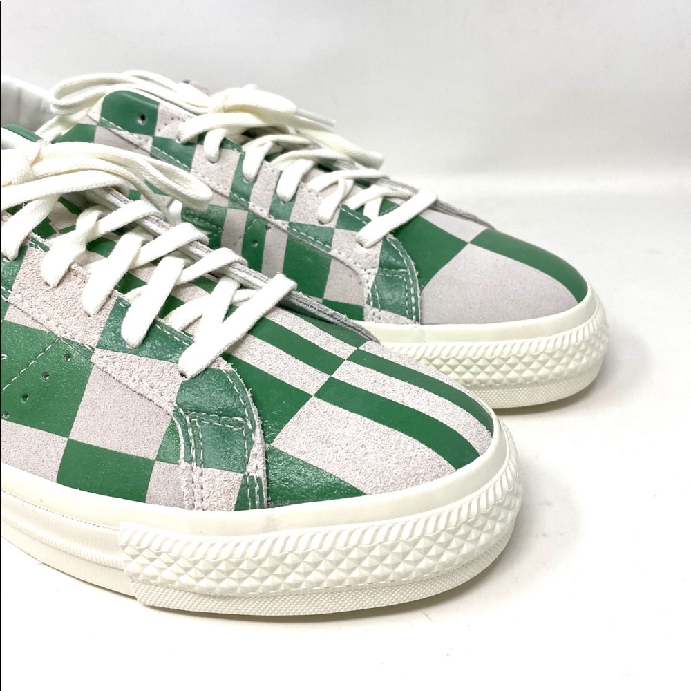 Converse One Star Low Top Suede Checker White Green Men’s Sneakers 172353C - Picture 3 of 10